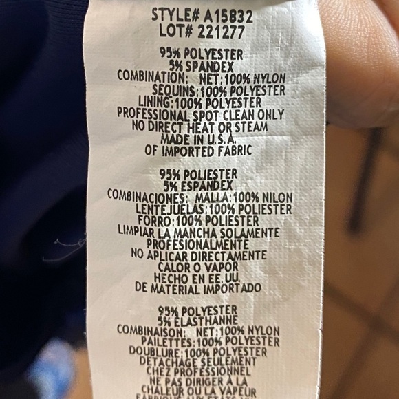 Betsy & Adam Little Blue Dress with Overlay Lined with Sequins Size 10 - Picture 5 of 7